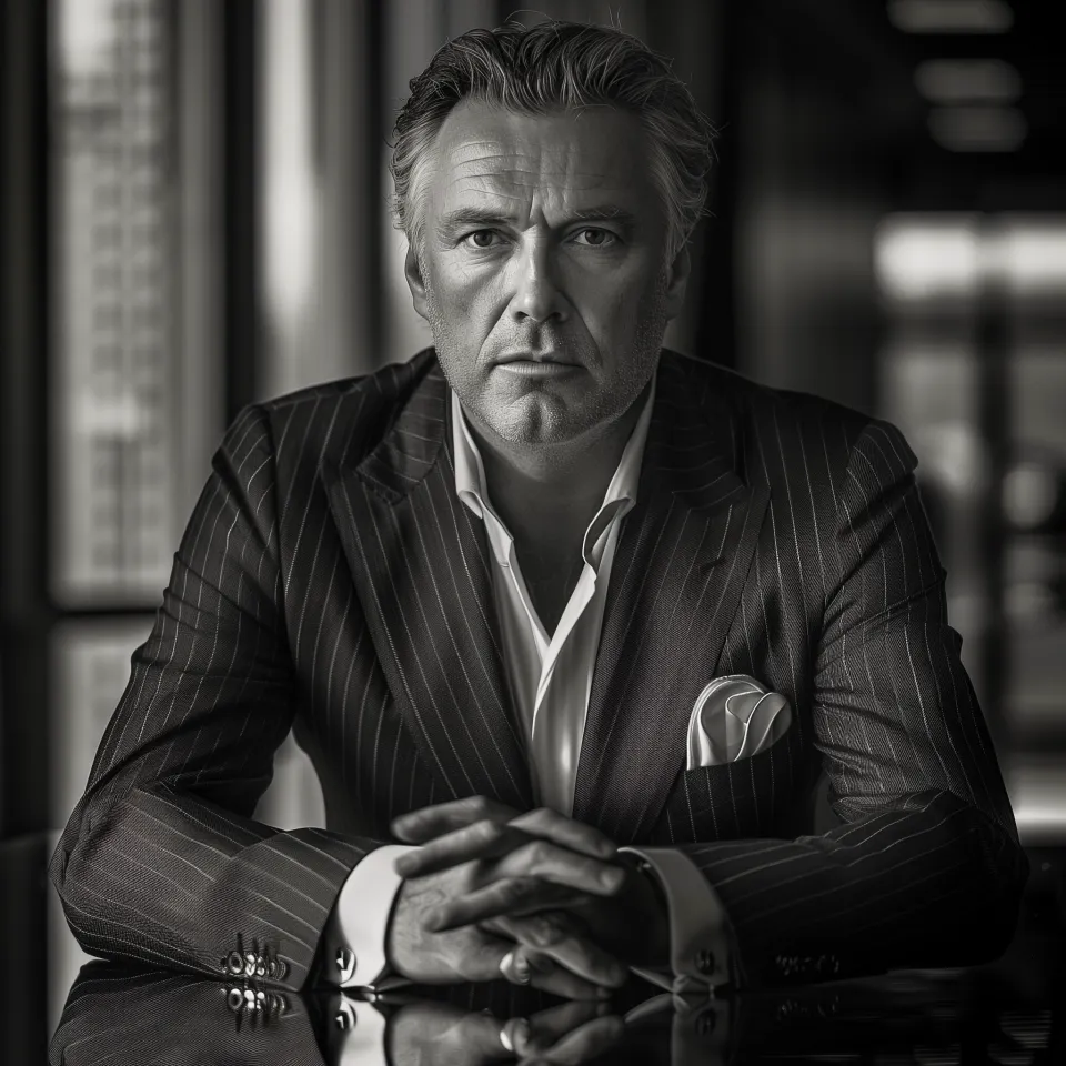 Homem de meia-idade confiante